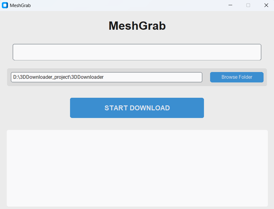Main app window with URL pasted and download in progress