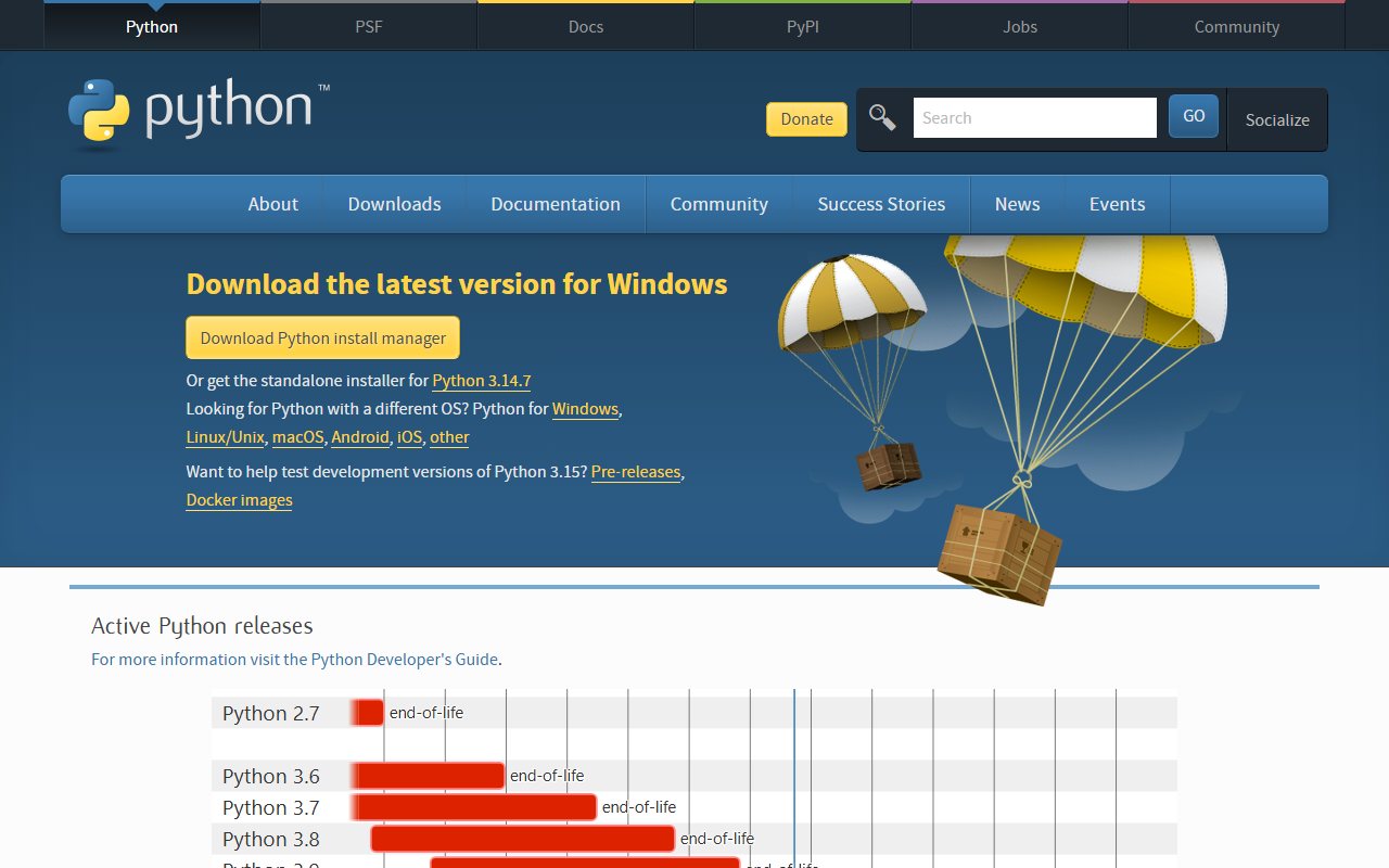 python.org downloads page
